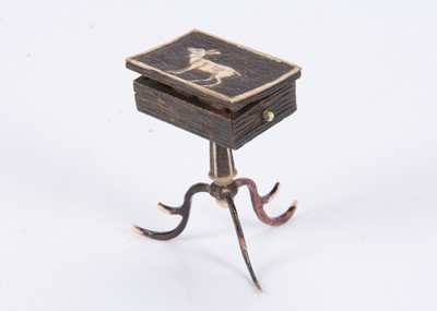 Lot 558 - A rare 19th century bone ‘antler’ dolls’ house sewing box