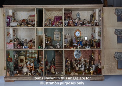 Lot 562 - A large 19th century English painted wooden red brick dolls’ house