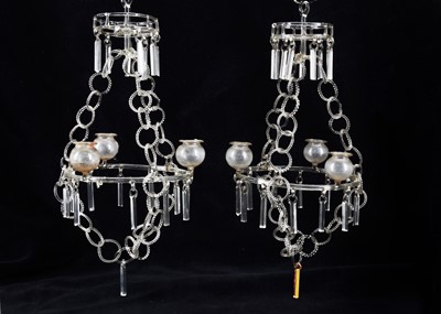 Lot 576 - A rare and fine pair of 19th century Lauscha glass chandelier