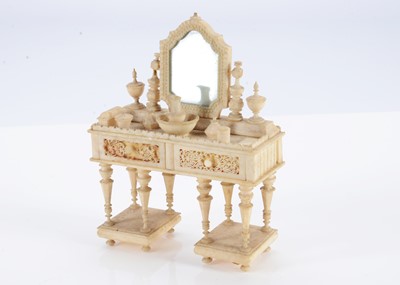 Lot 681 - An 19th century bone dolls’ house dressing table