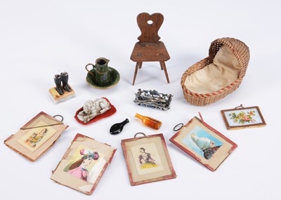 Lot 741 - Earlier dolls’ house items
