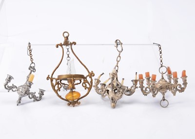 Lot 746 - Four dolls’ house chandeliers