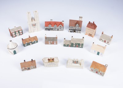 Lot 753 - Bisque Goss cottages and Crested China buildings