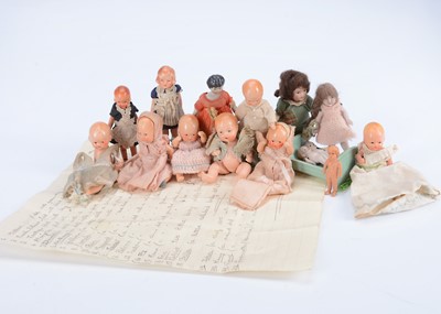 Lot 754 - The childhood dolls’ house dolls of P. Faber, 1920-30s