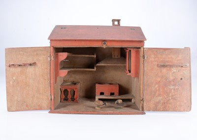 Lot 759 - An early 19th century German wooden kitchen dolls’ house