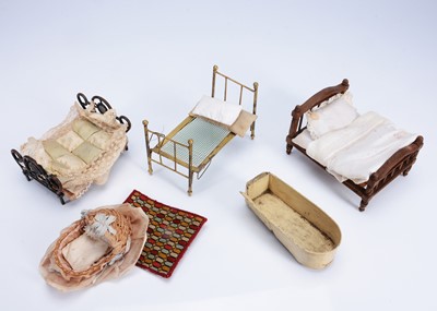 Lot 768 - Larger scale dolls’ house beds