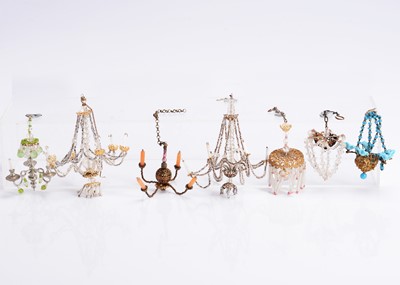 Lot 770 - Seven recent dolls’ house chandeliers