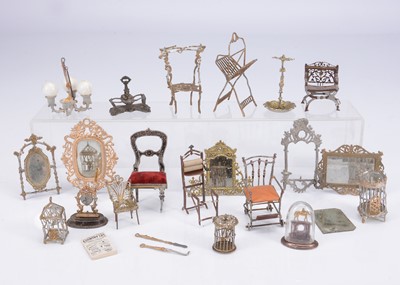 Lot 779 - German soft-metal dolls’ house furniture and chattels