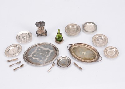 Lot 792 - Miniature artist dolls’ house silver chattels