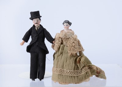 Lot 798 - Two 19th century Simon & Halbig bisque shoulder head dolls’ house dolls