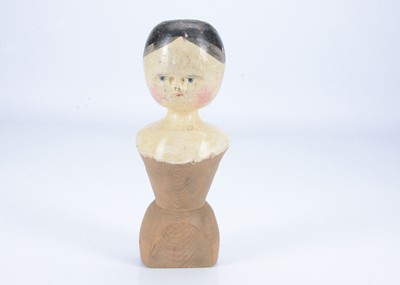 Lot 827 - A mid 19th century Grodnertal carved wooden doll torso