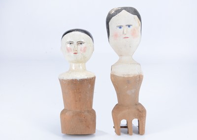 Lot 828 - A mid 19th century Grodnertal carved wooden doll torso