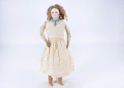 Lot 836 - An 19th century smiling Bru swivel head fashion doll