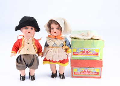 Lot 849 - Two painted composition Ernst Heubach toddlers