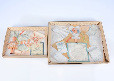 Lot 850 - Two post-war German doll sewing sets