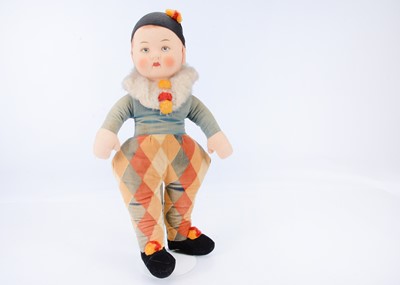 Lot 877 - A 1930s Merrythought Harlequin doll