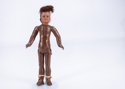 Lot 890 - A rare Bergner three faced and raced bisque headed doll