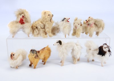 Lot 904 - Fur covered dogs for fashion doll's for restoration