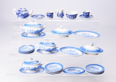 Lot 911 - A Copland Mandarin Willow Pattern  dolls dinner service 1860-1875