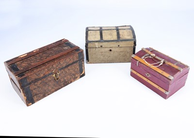 Lot 938 - Three 19th and early 20th century doll’s trunks