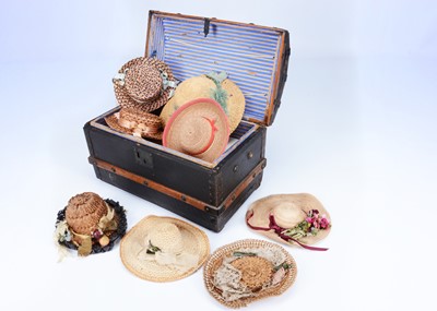Lot 945 - A 19th century doll's domed trunk