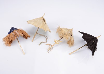 Lot 958 - Three fashion doll parasols and an umbrella to restore