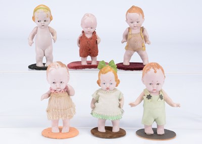Lot 970 - Six small all bisque character babies