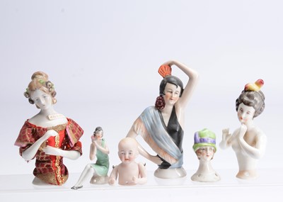 Lot 988 - Six half or pin dolls