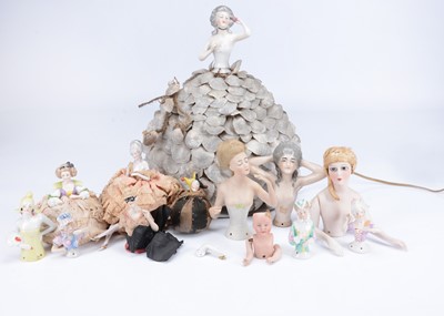Lot 991 - A selection of half or pin dolls
