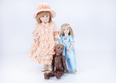 Lot 999 - Three bisque headed artisit dolls