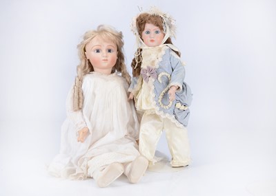 Lot 1002 - Two Steiner reproduction bisque headed artisit dolls