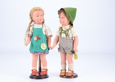 Lot 1003 - Two 1950s Schildkrot Character Dolls for Kathe Kruse