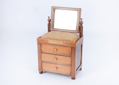 Lot 1063 - An 19th century dolls mahogany and birch wooden dressing table/jewellery box
