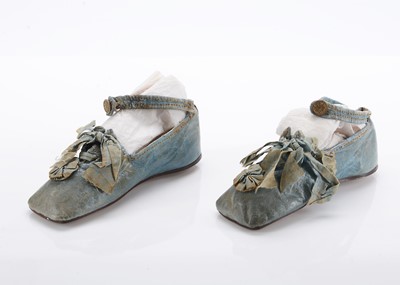 Lot 1068 - An early 19th century pair of child's blue slippers