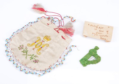 Lot 1095 - An early 19th century drawstring silk bag