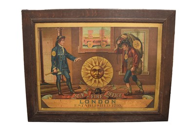 Lot 104 - A rectangular oak framed painted tin advertising sign