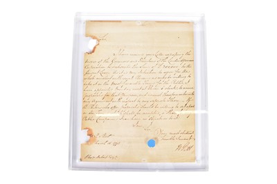 Lot 113 - A perspex framed letter from William Pitt the Younger
