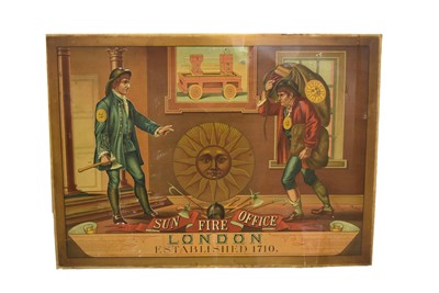Lot 114 - A rectangular oak framed painted tin advertising sign
