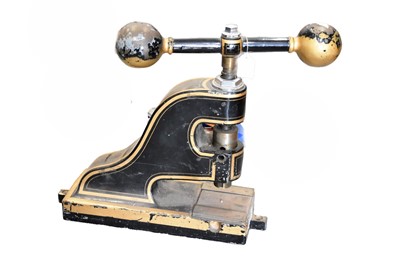 Lot 137 - A very large cast metal table top stamp