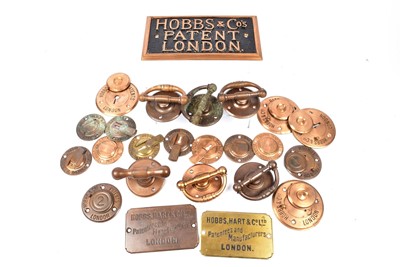 Lot 146 - A selection of Hobbs & Co Plaques and Safe Key hole covers