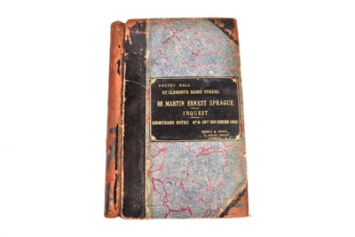 Lot 178 - A half Moroccan bound volume from Vestry Hall St Clements Danes Strand re Martin Ernest Sprague inquest