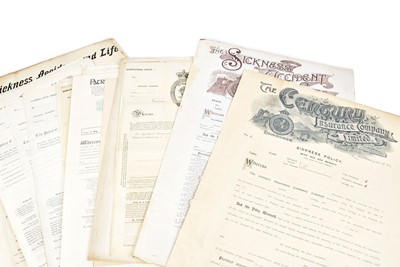 Lot 187 - A folio containing a large quantity of specimen and blank policies