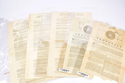 Lot 188 - Five Sun Fire Office Proposals dating from 1752 to 1808