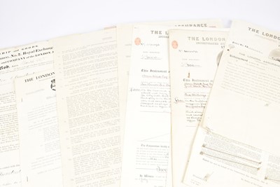 Lot 196 - A collection of London Assurance policies