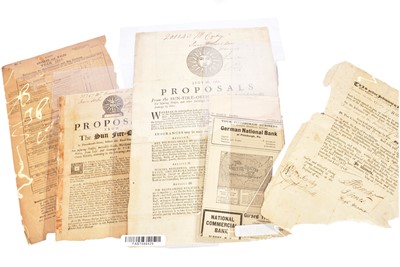 Lot 206 - A small collection of 18th Century and later insurance policies and proposals