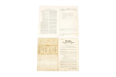 Lot 216 - The Sea Insurance Company Limited facsimile Fire Policy for Her Royal Highness Princess Elizabeth of York