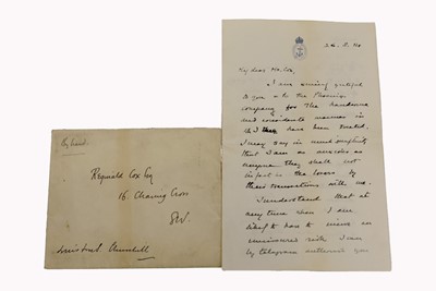 Lot 226 - A hand written letter from Winston Churchill