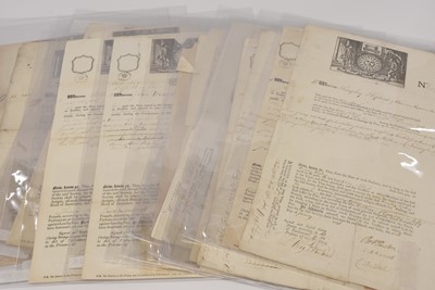 Lot 238 - A large quantity of late 18th and early 19th Century Sun Fire Office Insurance Policies