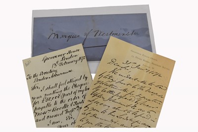 Lot 245 - A letter from Marquis of Westminster dated 13.02.1872