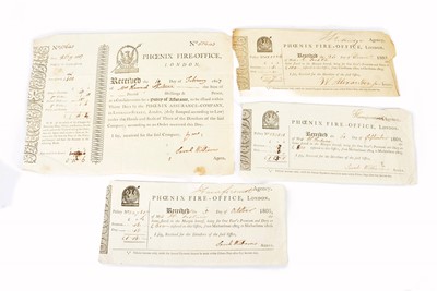 Lot 247a - Four Receipts of Policies from a Female Agent